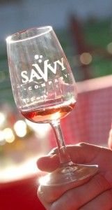 Rose wine in a Savvy glass